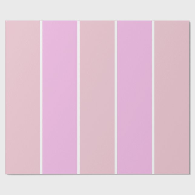Soft Colour Vertical Stripe Pattern Design Wrapping Paper (Flat)