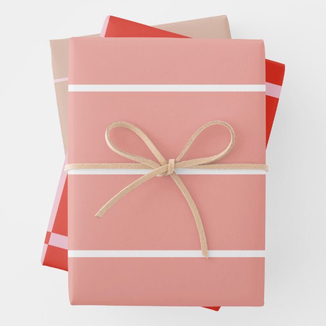 Soft Colour Vertical Stripe Pattern Design Wrapping Paper Sheet (In situ)