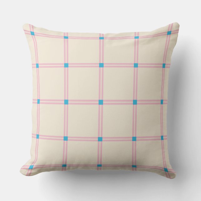 Soft Colour Vertical Stripe Pattern Point Design Cushion (Front)