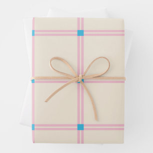 Soft Colour Vertical Stripe Pattern Point Design Wrapping Paper Sheet