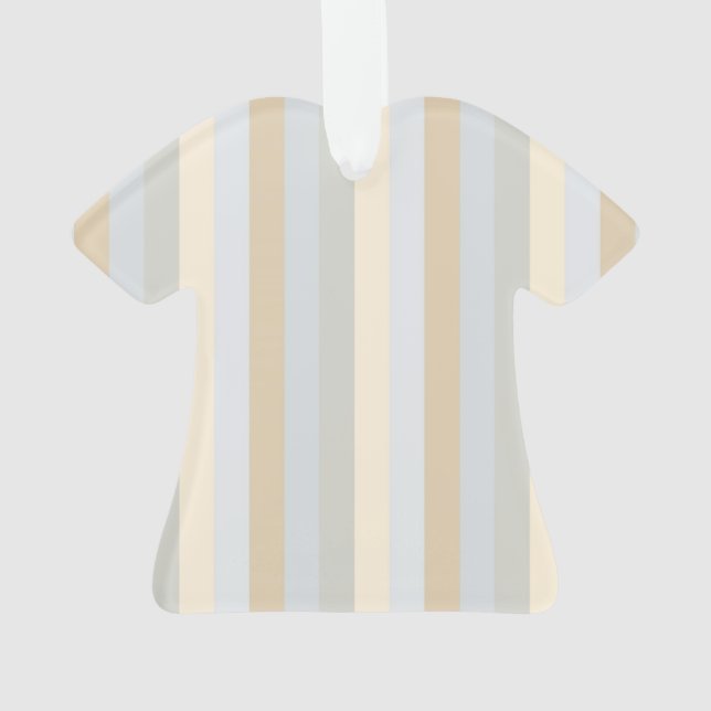 Soft Coloured Greys Vertical Stripes Pattern Ornament (Back)