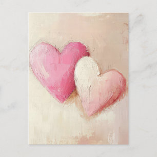 Soft coloured Hearts Valentine's Greeting Postcard