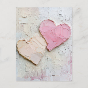 Soft coloured Hearts  Valentine's Greeting Postcard