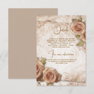 Soft Coloured Roses Wedding  Enclosure Card