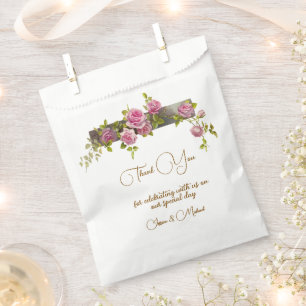 Soft Coloured Roses Wedding Favour Bags