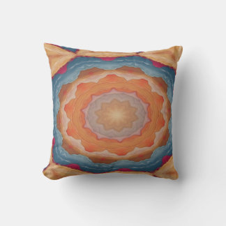 Soft Coloured Throw Pillow with Abstract Design.