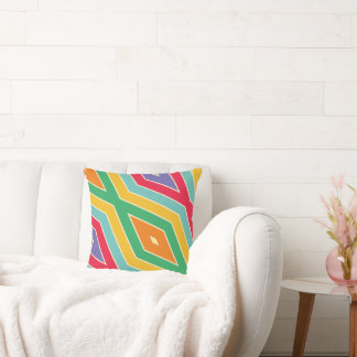 Soft Coloured Throw Pillow with Strips Design.