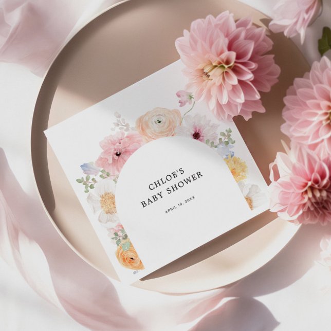 Soft Colourful Pastel Floral Arch Napkin (Creator Uploaded)