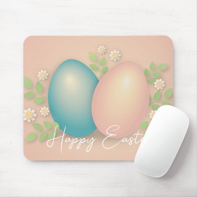 Soft colours easter egg and spring daisy flowers  mouse mat (With Mouse)
