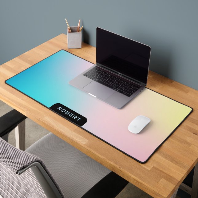 Soft colours gradient iridescent background desk mat (Office 2)