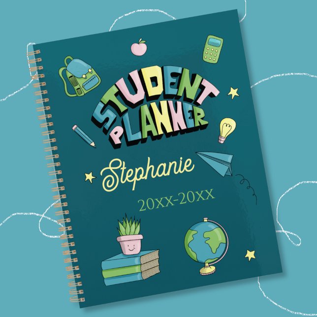 Soft Colours Hand Drawn Student Planner (Soft colors hand drawn personalized student planner . )