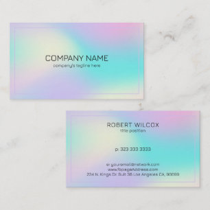 Soft colours holographic background  2 business card