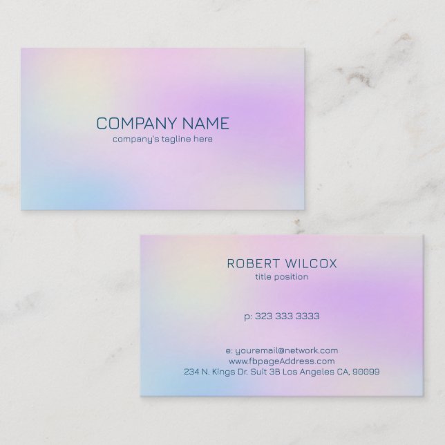 Soft colours holographic background 2 business card (Front/Back)