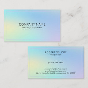 Soft colours holographic background business card