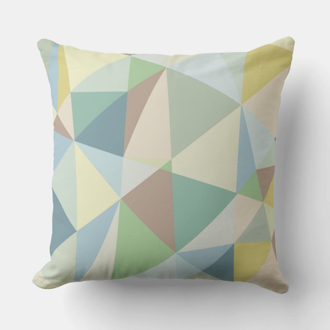 Soft Colours Modern Geometric Pattern Cushion (Front)