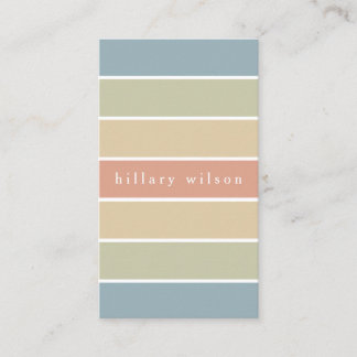 Soft colours palette stripes geometric retro business card