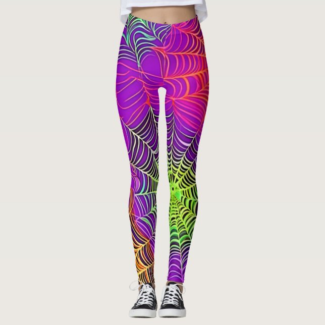 Soft Colours: Spiderweb Art Leggings (Front)