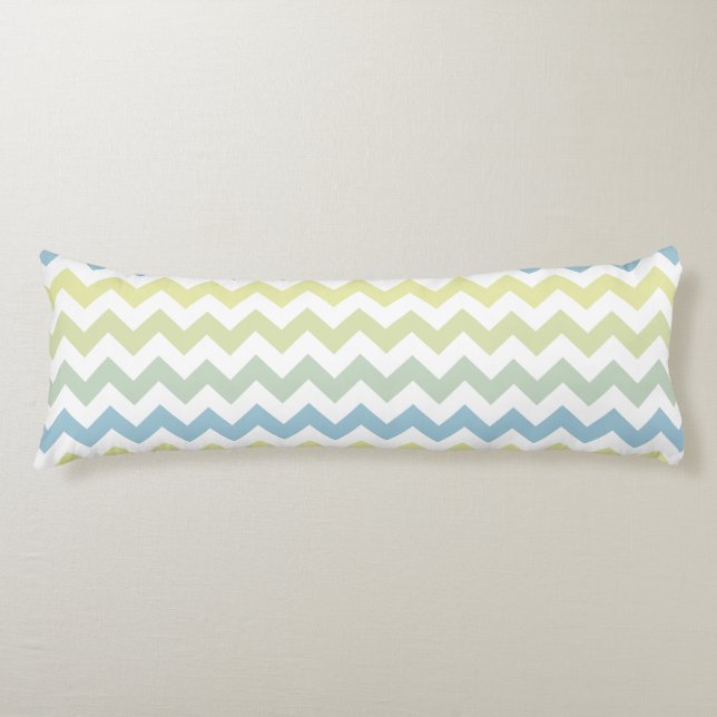 Soft Colours trendy Chevron pattern Body Cushion (Front)