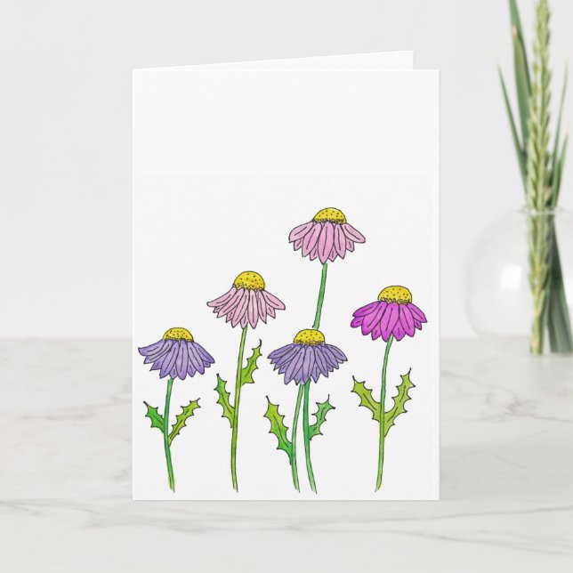 Soft Coneflower Sympathy Card (Front)