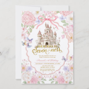 Soft Coquette Butterflies Royal seveness Birthday  Invitation
