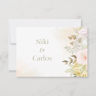 Soft Coral Personalised Thank You/Note Card