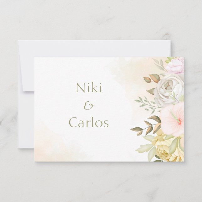 Soft Coral Personalised Thank You/Note Card (Front)