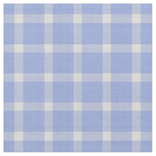 Soft Cornflower Blue and White Summer Plaid Patter Fabric
