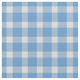 Soft Cornflower Blue Gingham Pattern Fabric