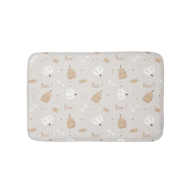 Soft Cosy Halloween Pattern Bath Mat (Front)