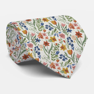 Soft Cottage Garden Floral  Tie