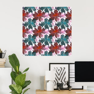 Soft Cottagecore Floral Pattern   Pastel Aesthetic Poster