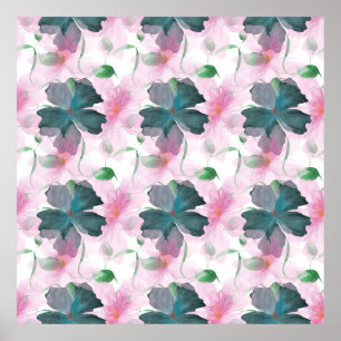Soft Cottagecore Floral Pattern   Pastel Aesthetic Poster