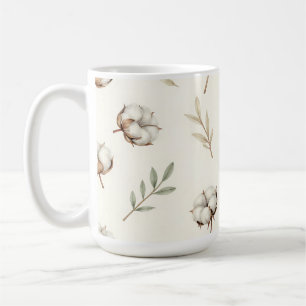 Soft Cotton Blossom Botanical Pattern Coffee Mug