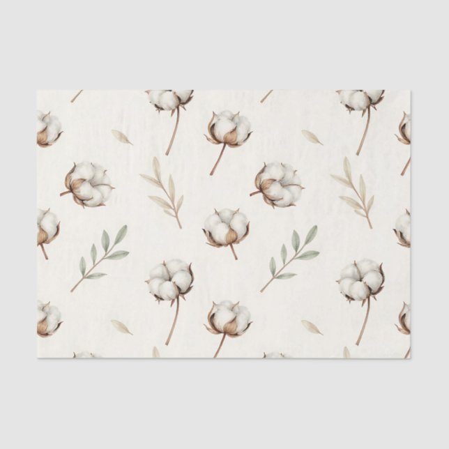 Soft Cotton Blossom Botanical Pattern Tissue Paper (Front)