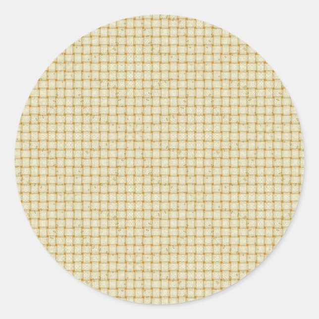 Soft Cream Basket Weave Design Stickers (Front)