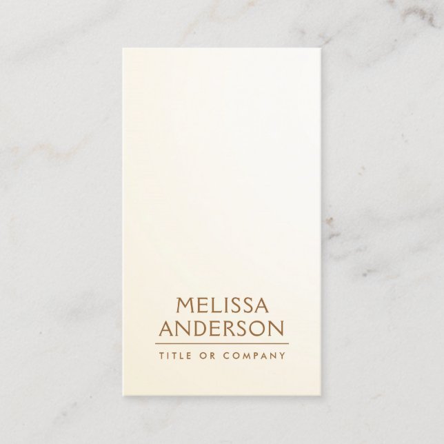 Soft cream ivory modern minimalist professional business card (Front)
