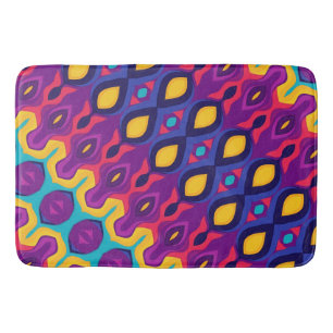 Soft curves bold colours bath mat