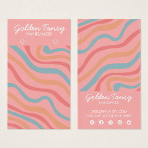 Soft Curves Pink Earring Jewellery Display Card