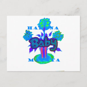 Soft Cyan Blue Flower Art: A Baby's Touch.  Postcard