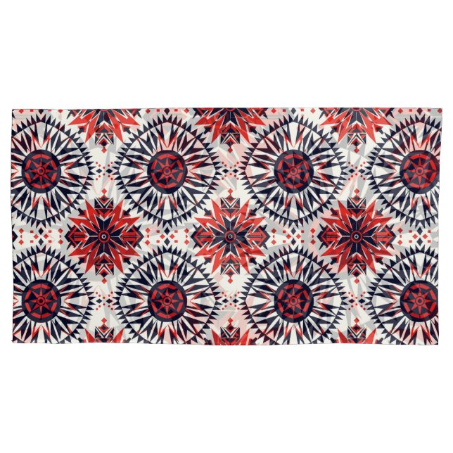 Soft Cyan "Cosmic Interlock" King-Sized Pillowcase (Front)