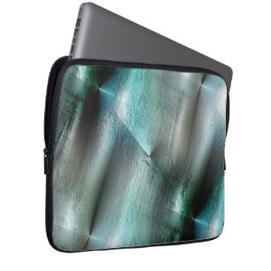 Soft cyan grey rocky texture with digital details laptop sleeve