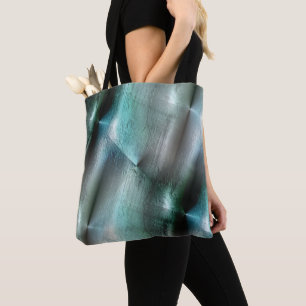 Soft cyan grey rocky texture with digital details tote bag