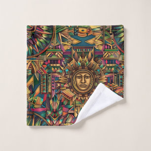 Soft Cyan "Vibrant Historical Emblem" Towel