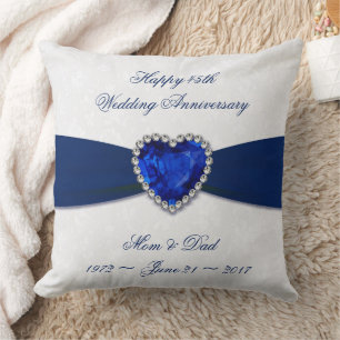 Soft Damask 45th Wedding Anniversary Throw Pillow