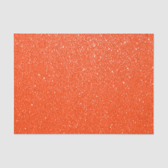 Soft Dark Orange Glitter Print Tissue Paper (Front)