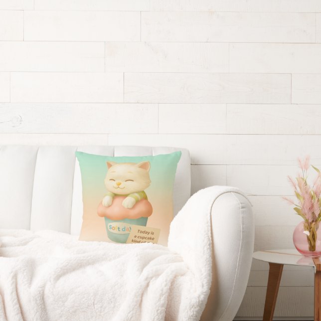 Soft Day: Today is a Cupcake Kind of Day Art Cushion (Couch)