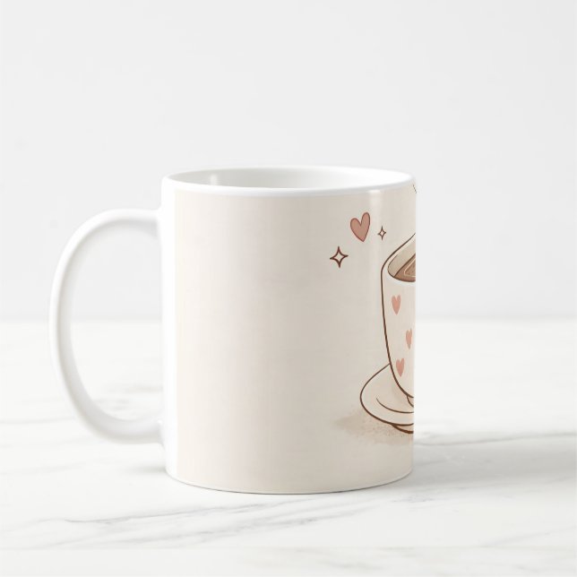 Soft days, cosy thoughts - Cute Coffee Cup Art (Left)