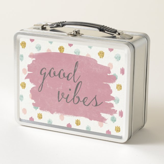 Soft Deco IV | Good Vibes Metal Lunch Box (Front)