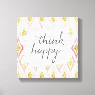 Soft Deco V   Think Happy Canvas Print
