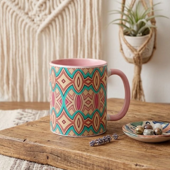 Soft Diamond & Oval Symmetry Two-Tone Coffee Mug (Creator Uploaded)